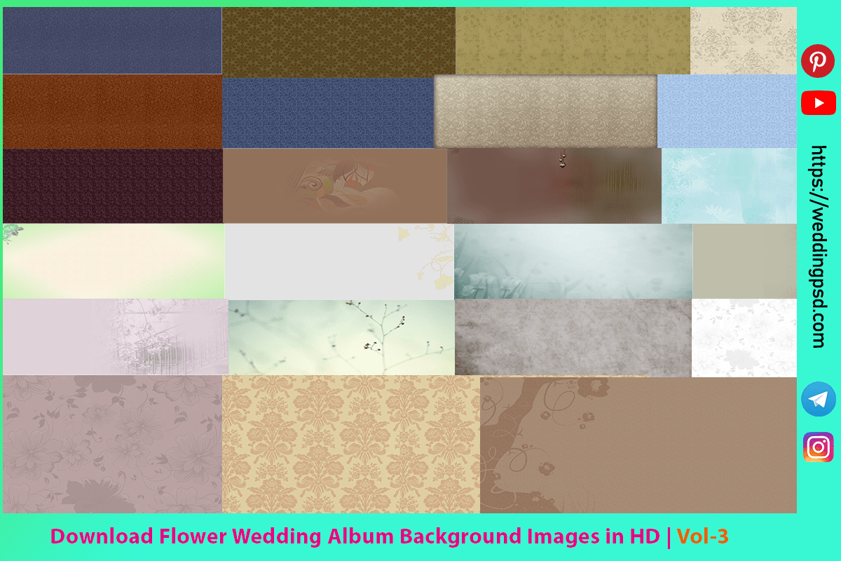Download Flower Wedding Album Background Images in HD