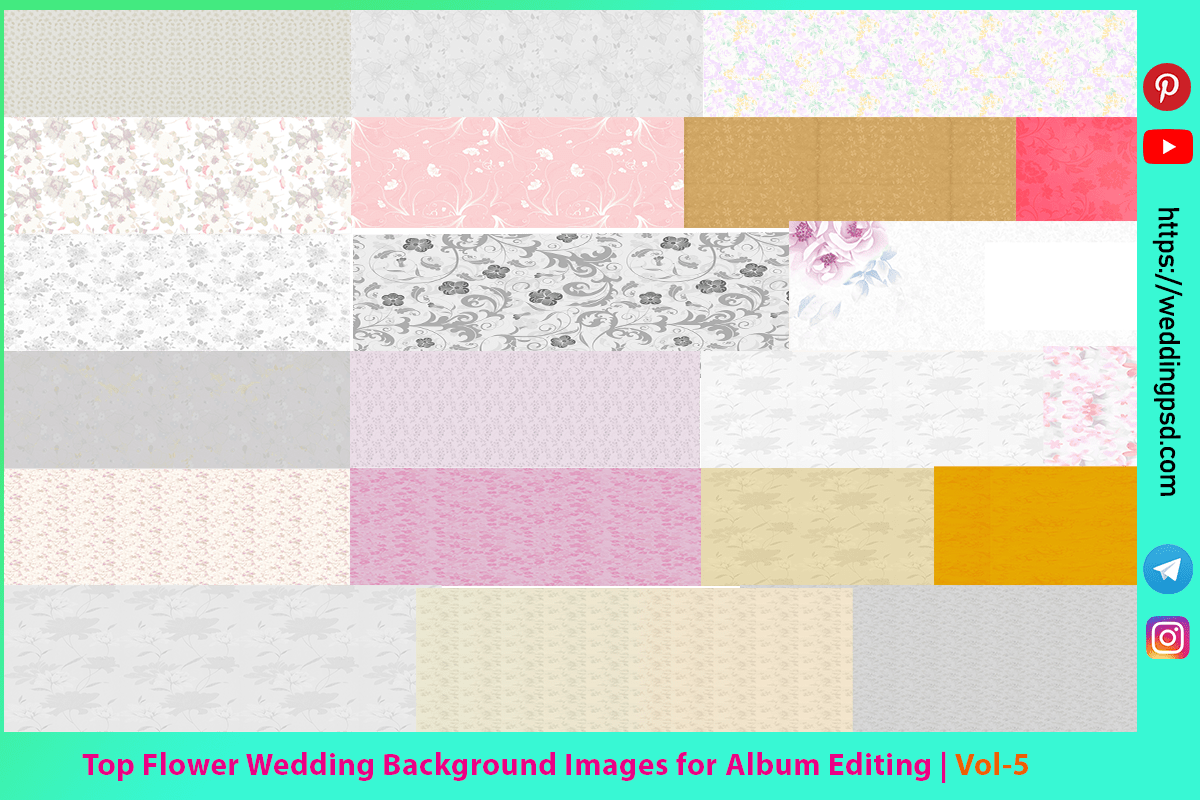 Top Flower Wedding Background Images for Album Editing