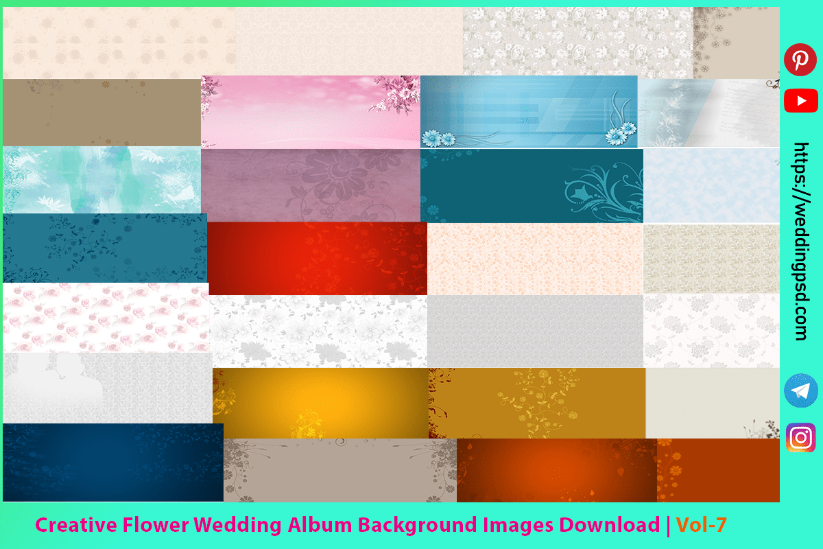 Creative Flower Wedding Album Background Images Download