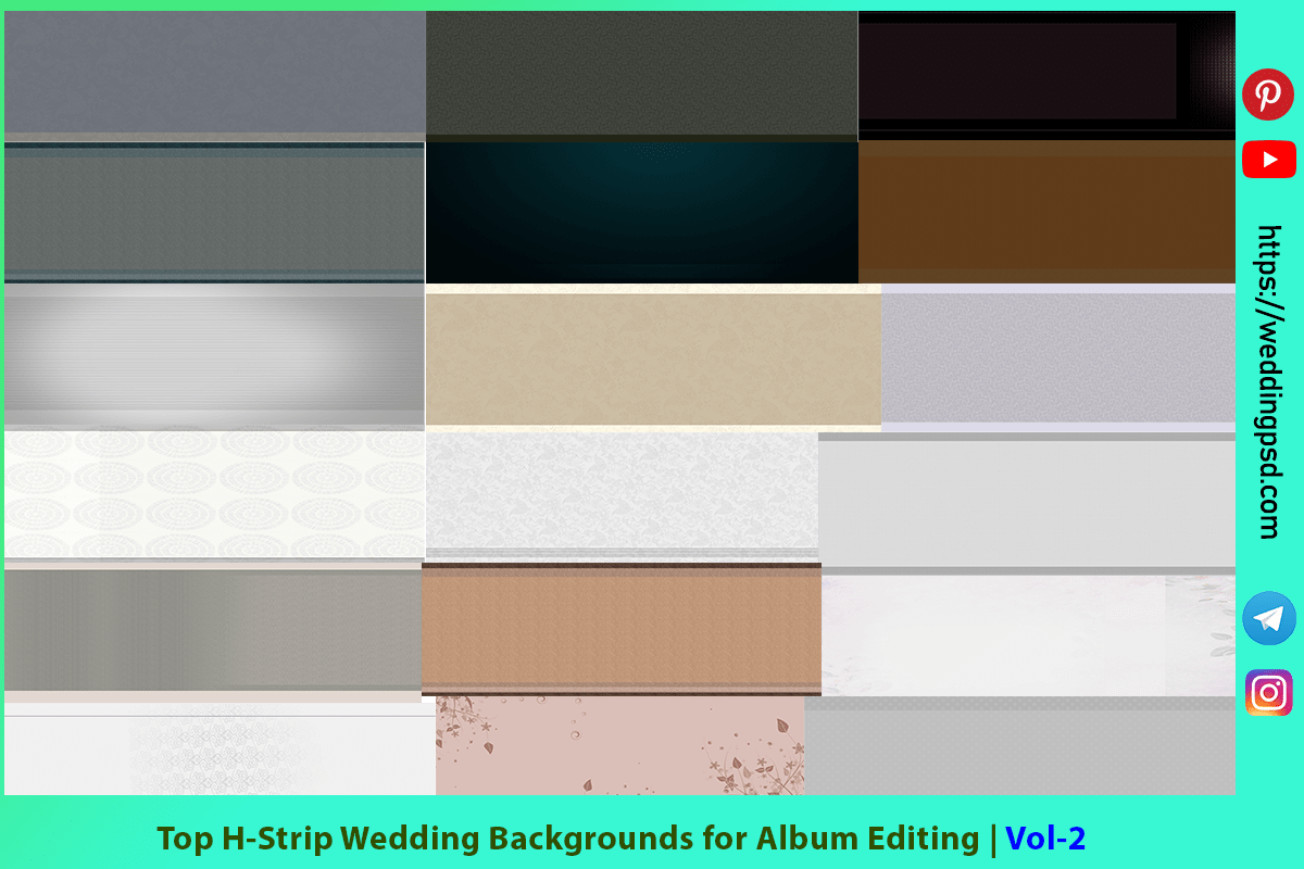 Top H-Strip Wedding Backgrounds for Album Editing