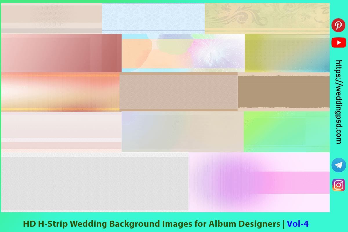 HD H-Strip Wedding Background Images for Album Designers