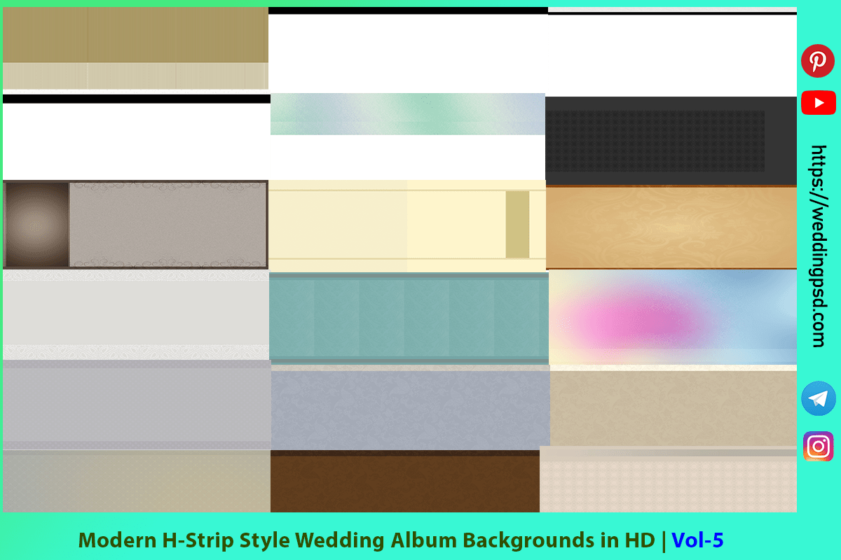 Modern H-Strip Style Wedding Album Backgrounds in HD