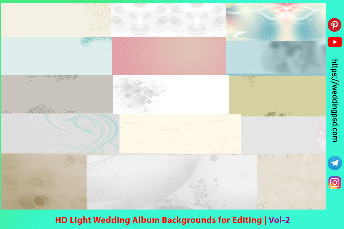 HD Light Wedding Album Backgrounds for Editing