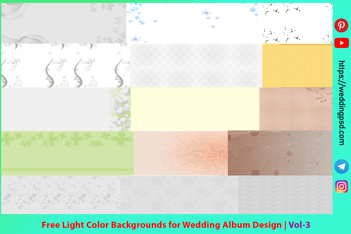 Free Light Color Backgrounds for Wedding Album Design