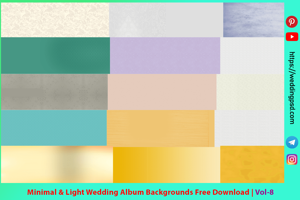 Minimal & Light Wedding Album Backgrounds Free Download