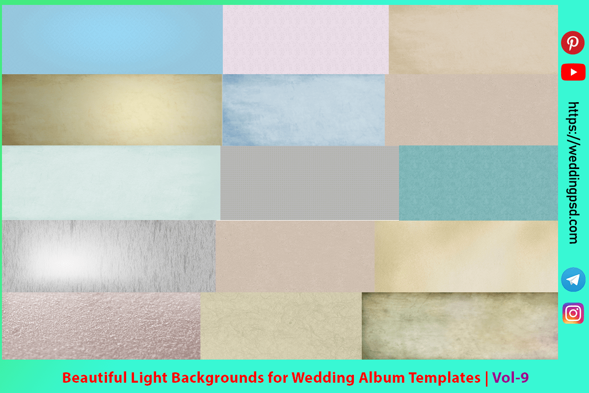 Beautiful Light Backgrounds for Wedding Album Templates