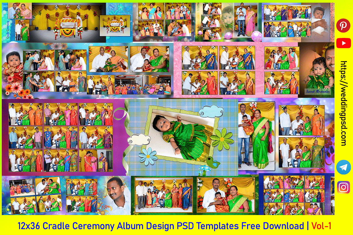 12x36 Cradle Ceremony Album Design PSD Templates Free Download