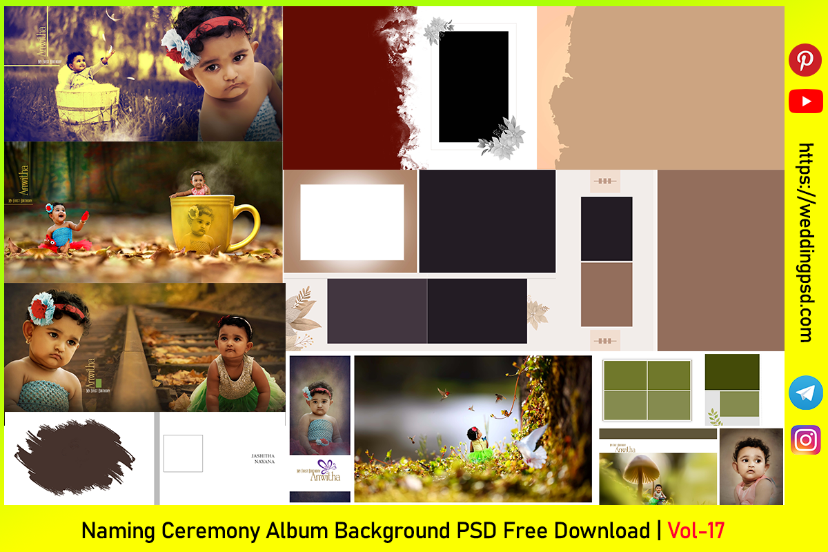 Naming Ceremony Album Background PSD Free Download