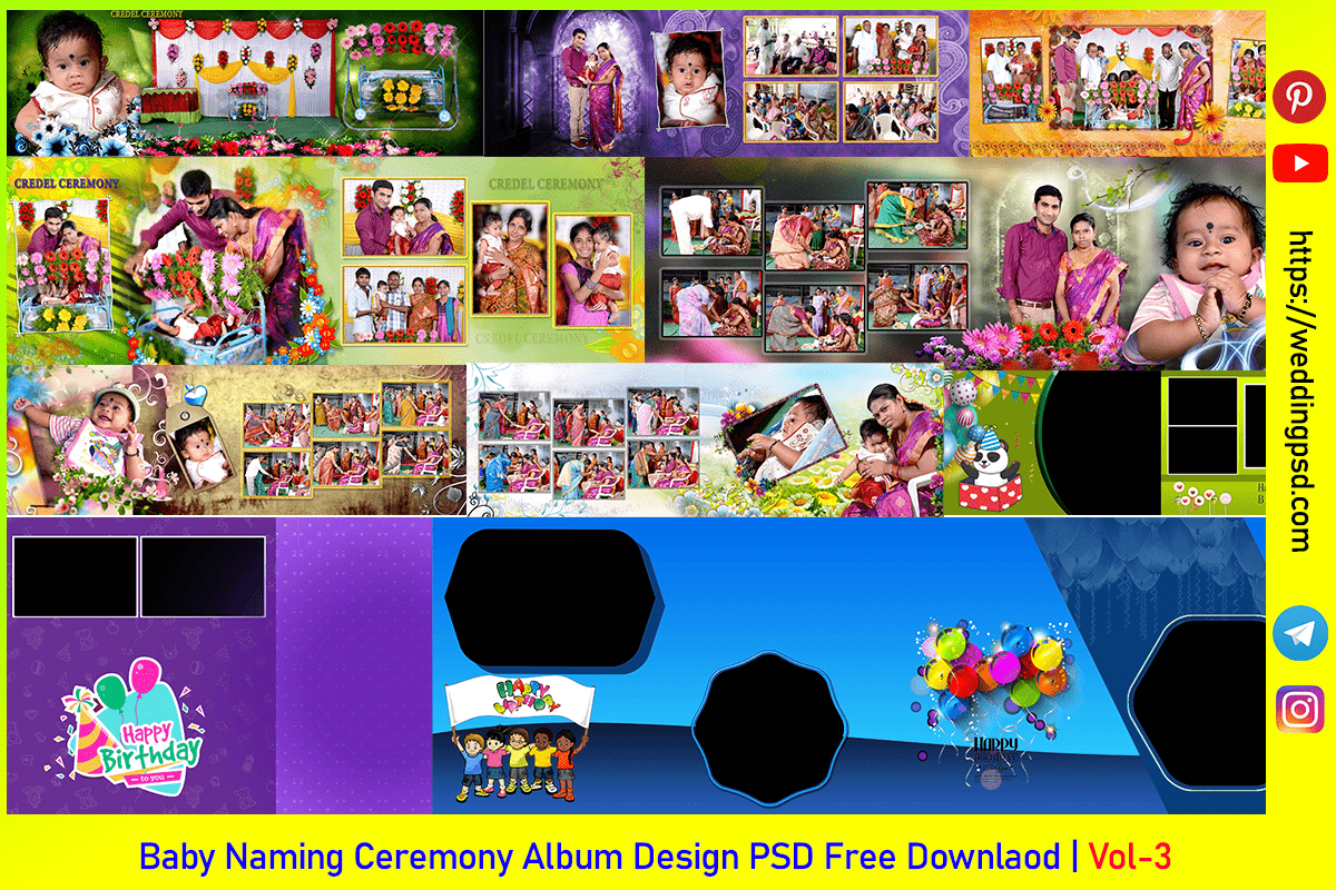 Baby Naming Ceremony Album Design PSD Free Download