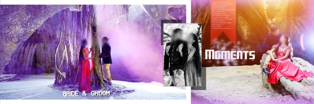 Pre Wedding Album Design 12x36 PSD Templates Download