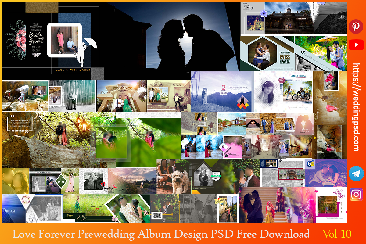Love Forever Pre Wedding Album Design PSD Free Download