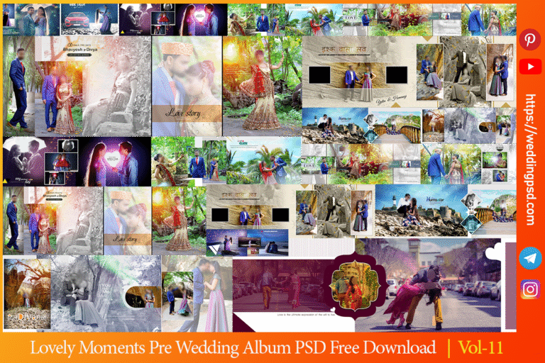 Lovely Moments Pre Wedding Album Design PSD Templates Download