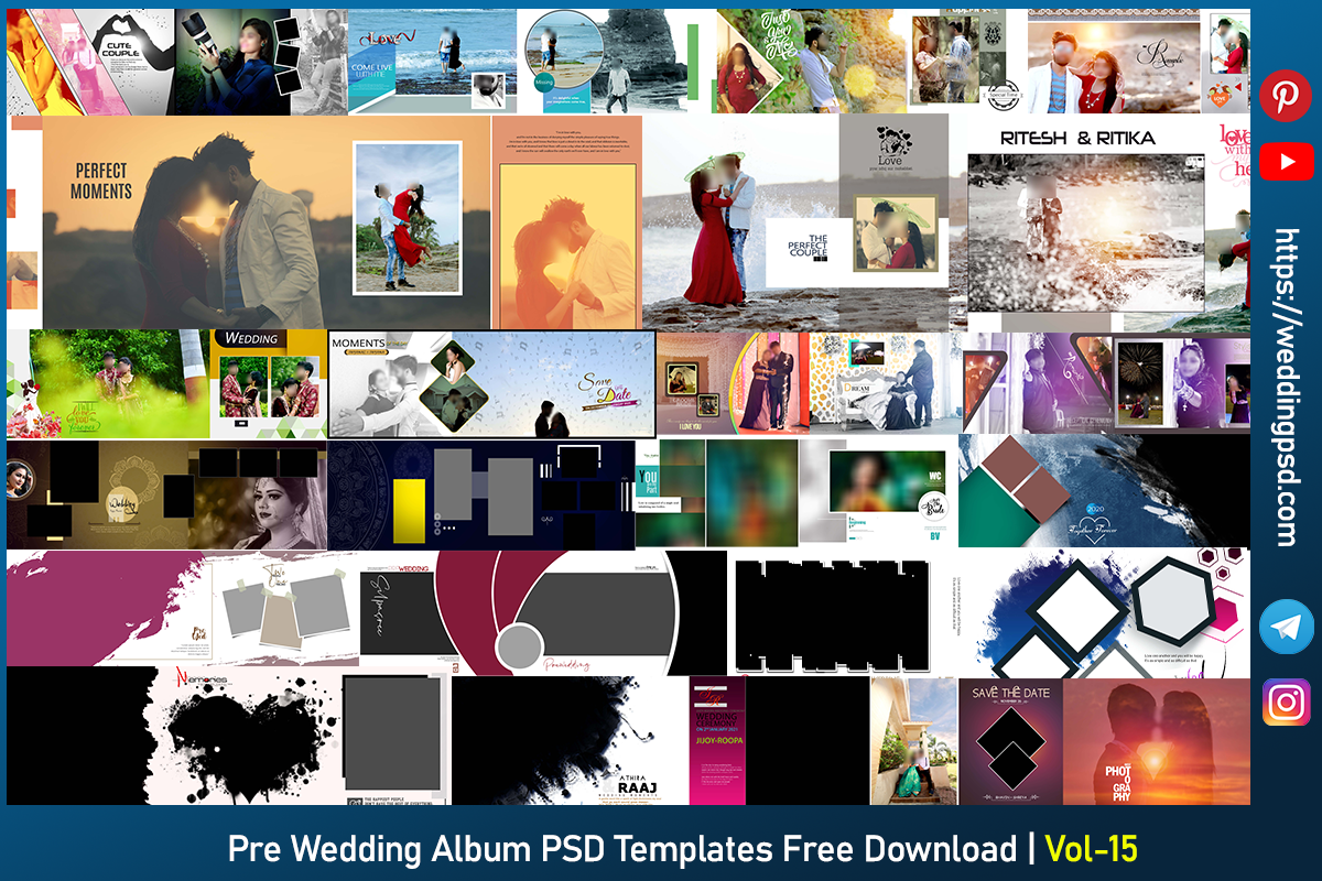 Pre Wedding Album PSD Templates Free Download
