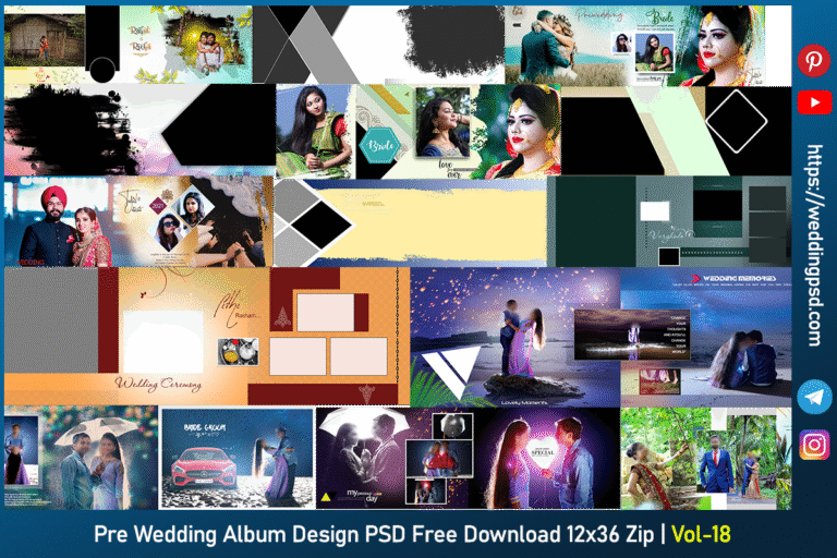 Pre Wedding Album Design PSD Free Download 12x36 Zip