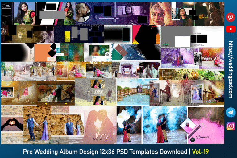 Pre Wedding Album Design 12x36 PSD Templates Download