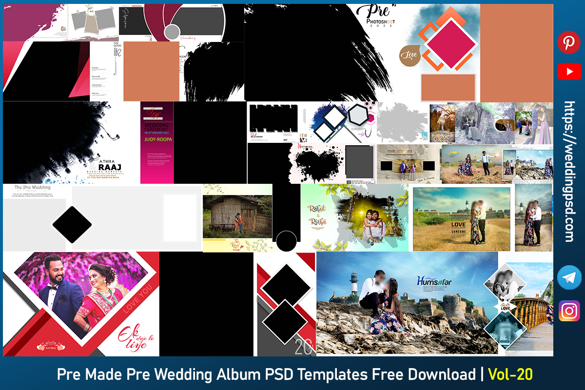 Pre Made Pre Wedding Album PSD Templates Free Download