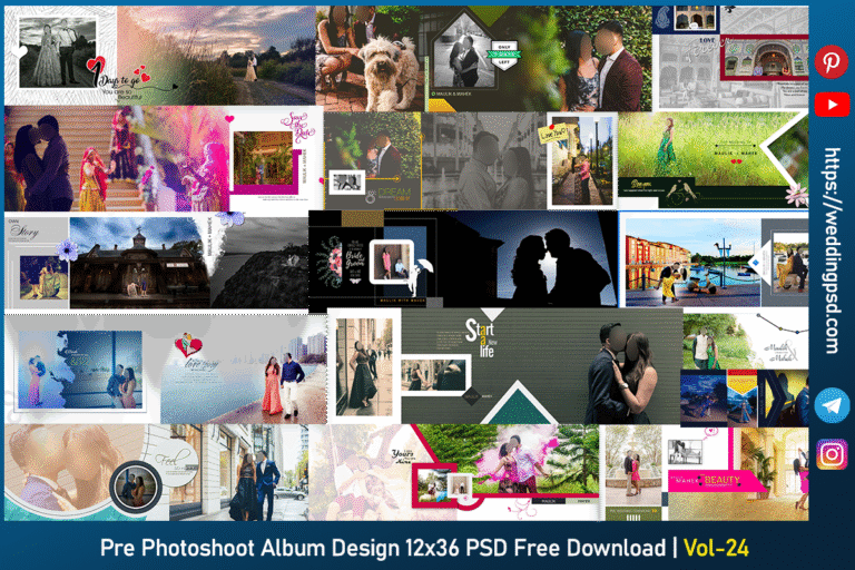 Pre Photoshoot Album Design 12x36 PSD Free Download