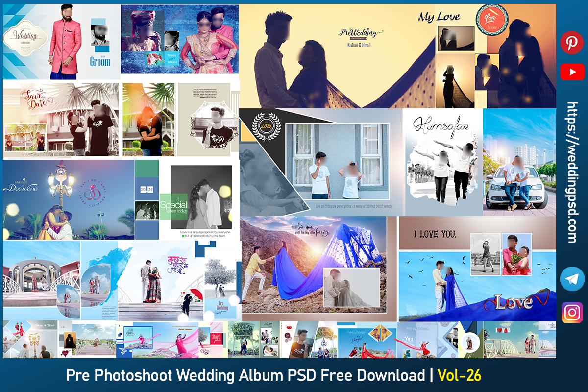Pre Photoshoot Wedding Album PSD Free Download