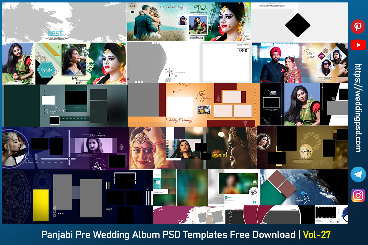 Panjabi Pre Wedding Album PSD Templates Free Download