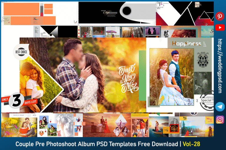 Couple Pre Photoshoot Album Design PSD Templates Free Download