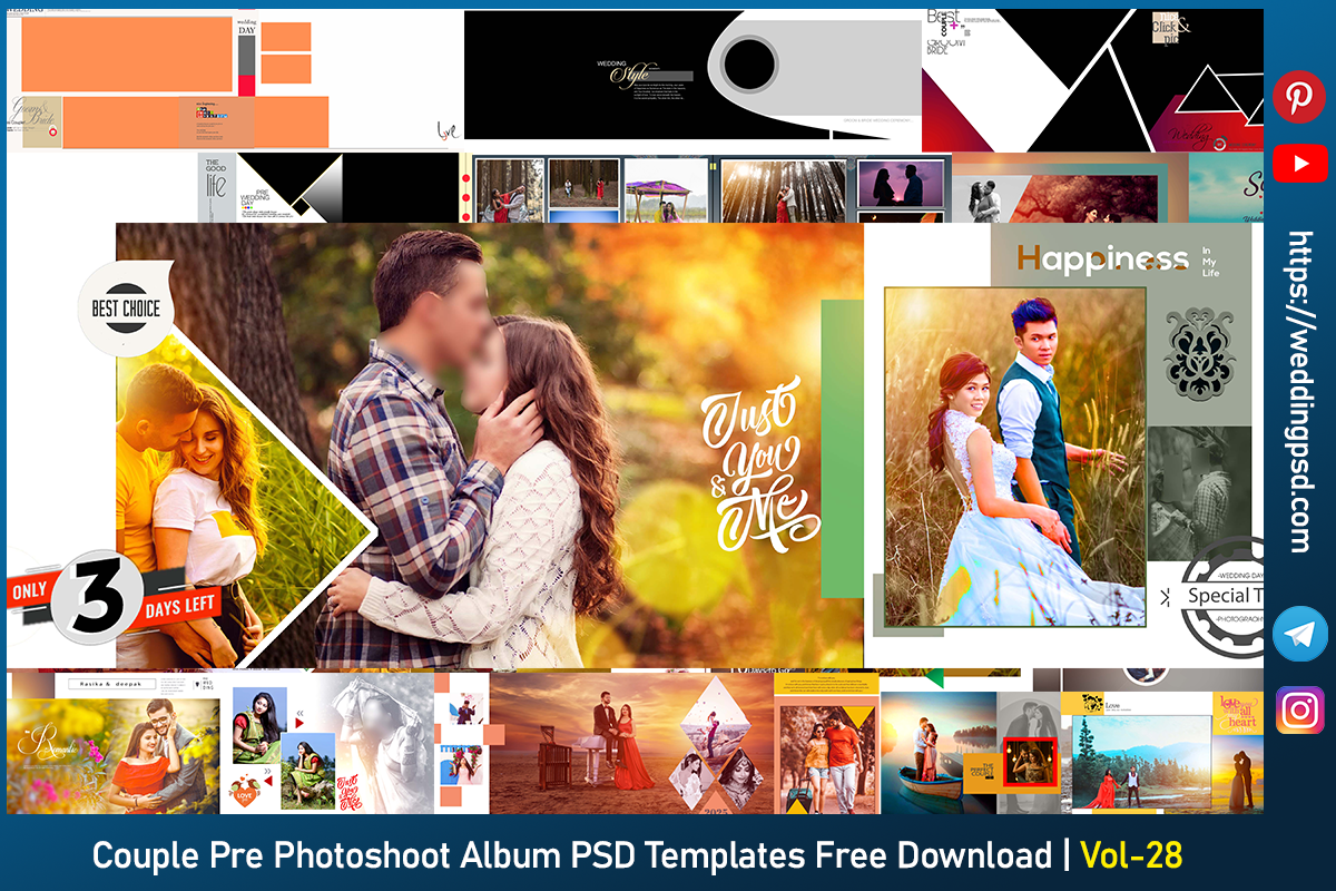 Couple Pre Photoshoot Album Design PSD Templates Free Download