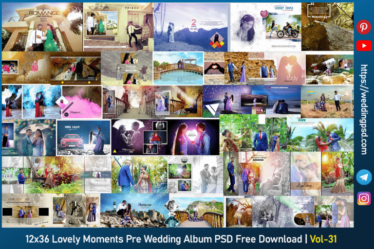 12x36 Lovely Moments Pre Wedding Album PSD Free Download