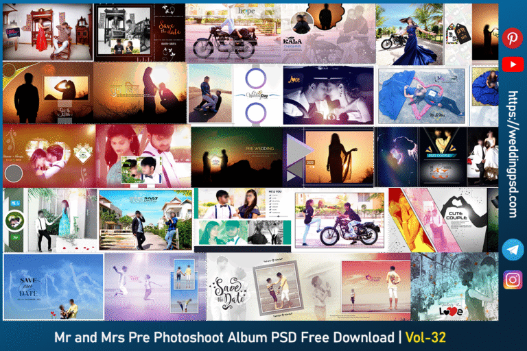 Mr and Mrs Pre Photoshoot Album PSD Free Download
