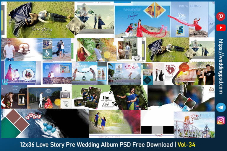 12x36 Love Story Pre Wedding Album PSD Free Download