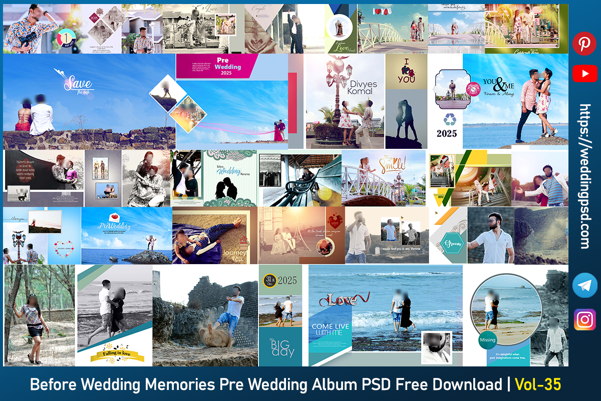 Before Wedding Memories Pre Wedding Album PSD Free Download