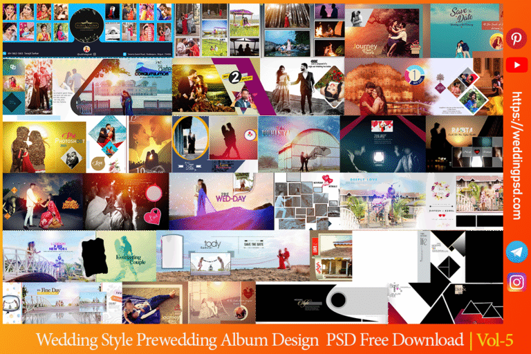 Wedding Style Pre Wedding Album PSD Templates Download