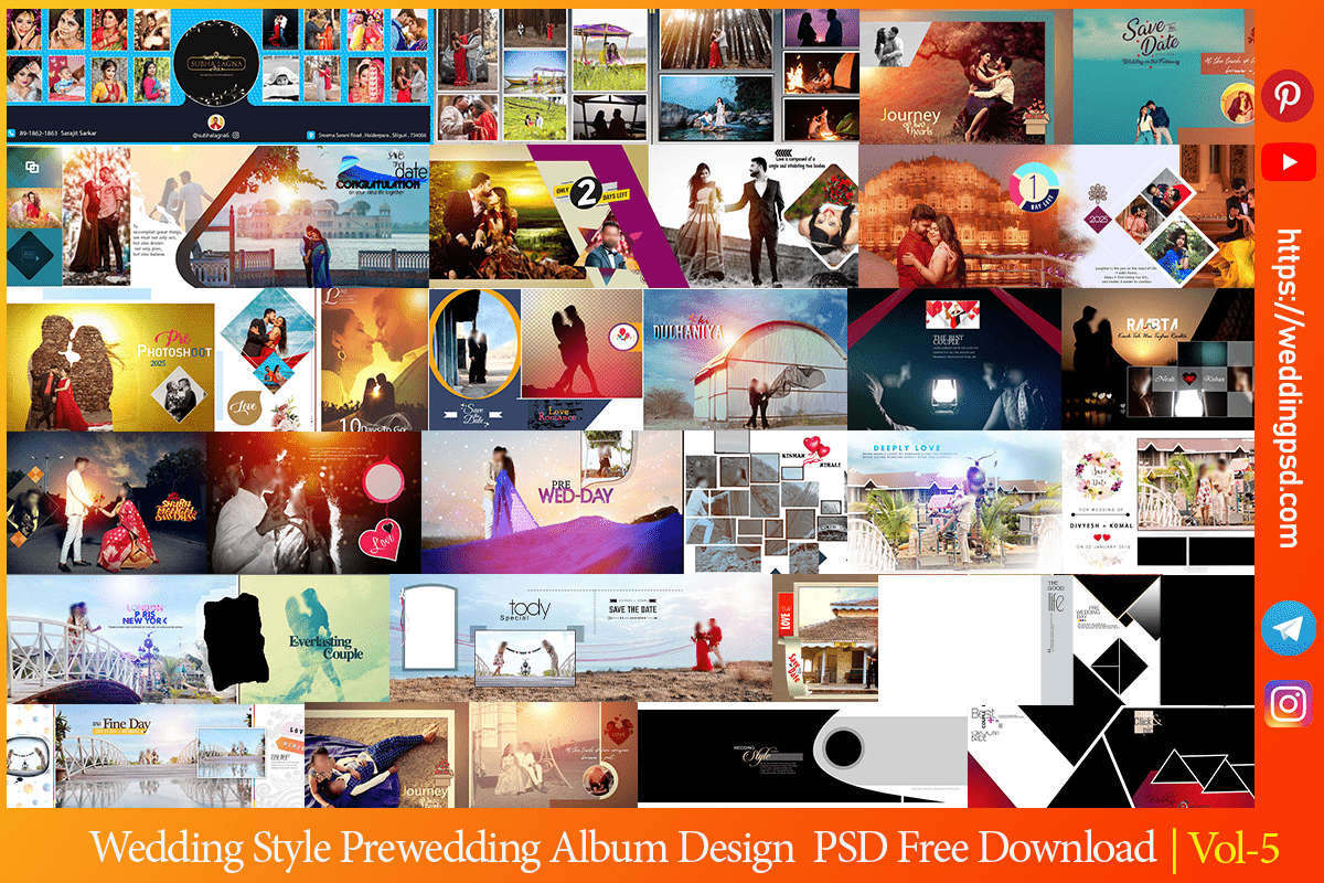 Wedding Style Pre Wedding Album PSD Templates Download