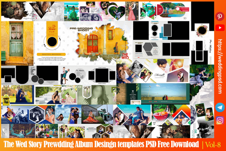 The Wed Story Pre Wedding Album Design PSD Templates