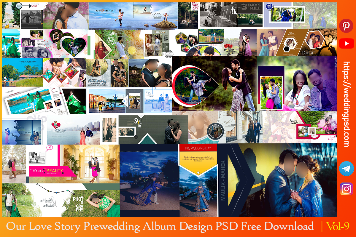 Our Love Story Pre Wedding Album Design PSD Free Download