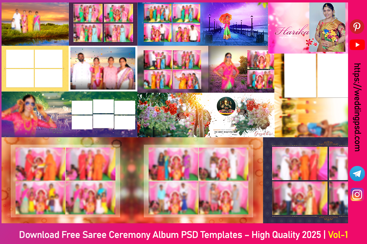 Download Free Saree Ceremony Album PSD Templates - High Quality 2025