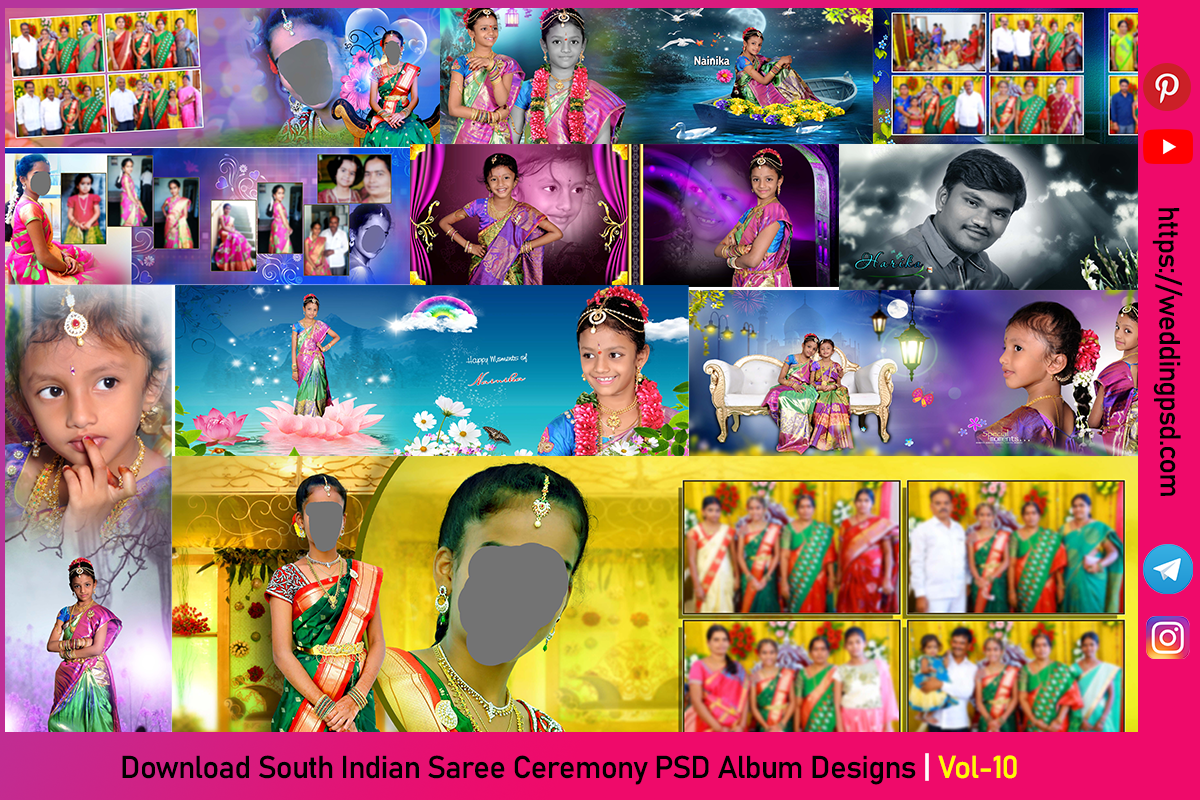 South Indian Saree Ceremony Album PSD Templates