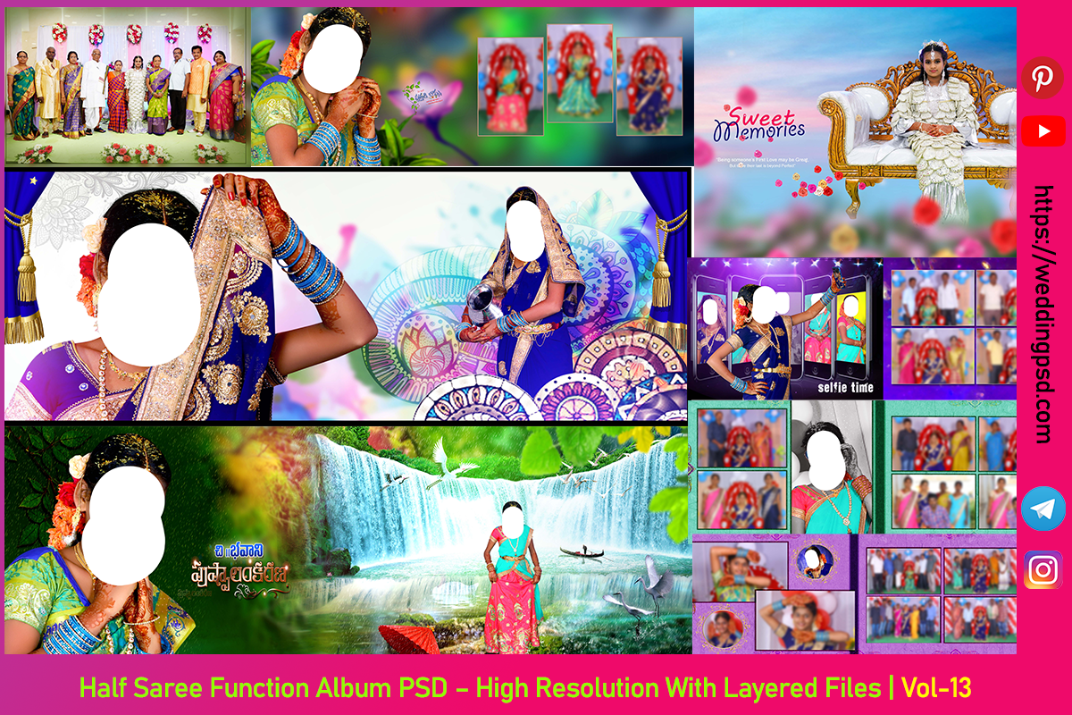Half Saree Function Album PSD – High Resolution Layered Files