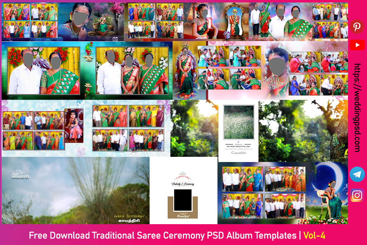 Free Download Traditional Saree Ceremony PSD Album Templates