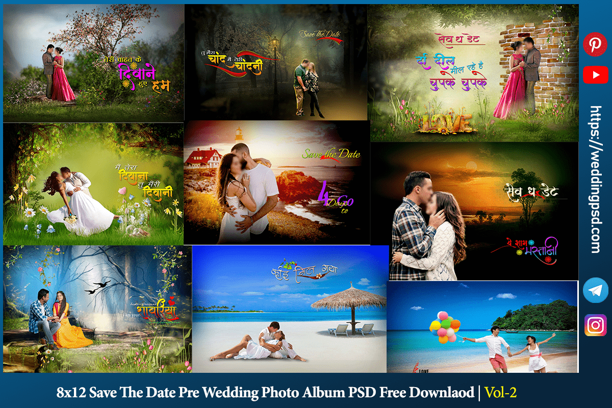 8x12 Save The Date Pre Wedding Photo Album PSD Free Downlaod