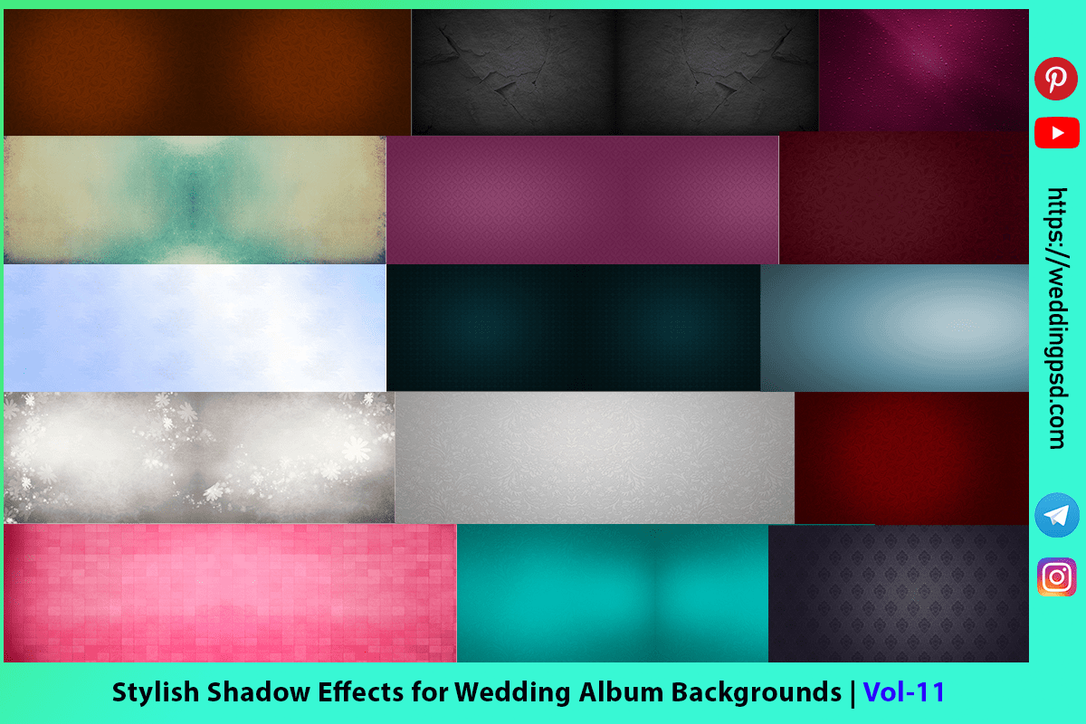 Stylish Shadow Effects for Wedding Album Backgrounds