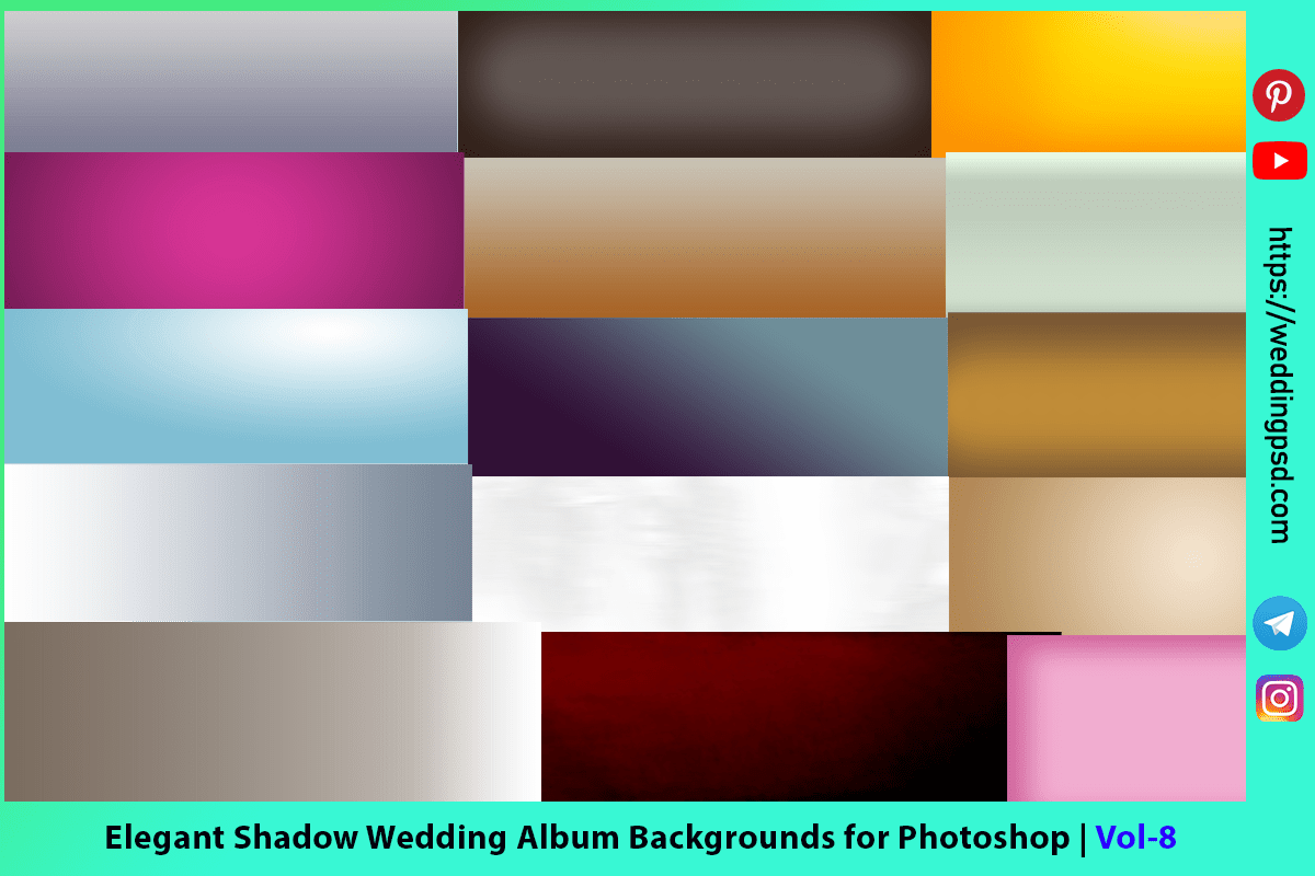 Elegant Shadow Wedding Album Backgrounds for Photoshop