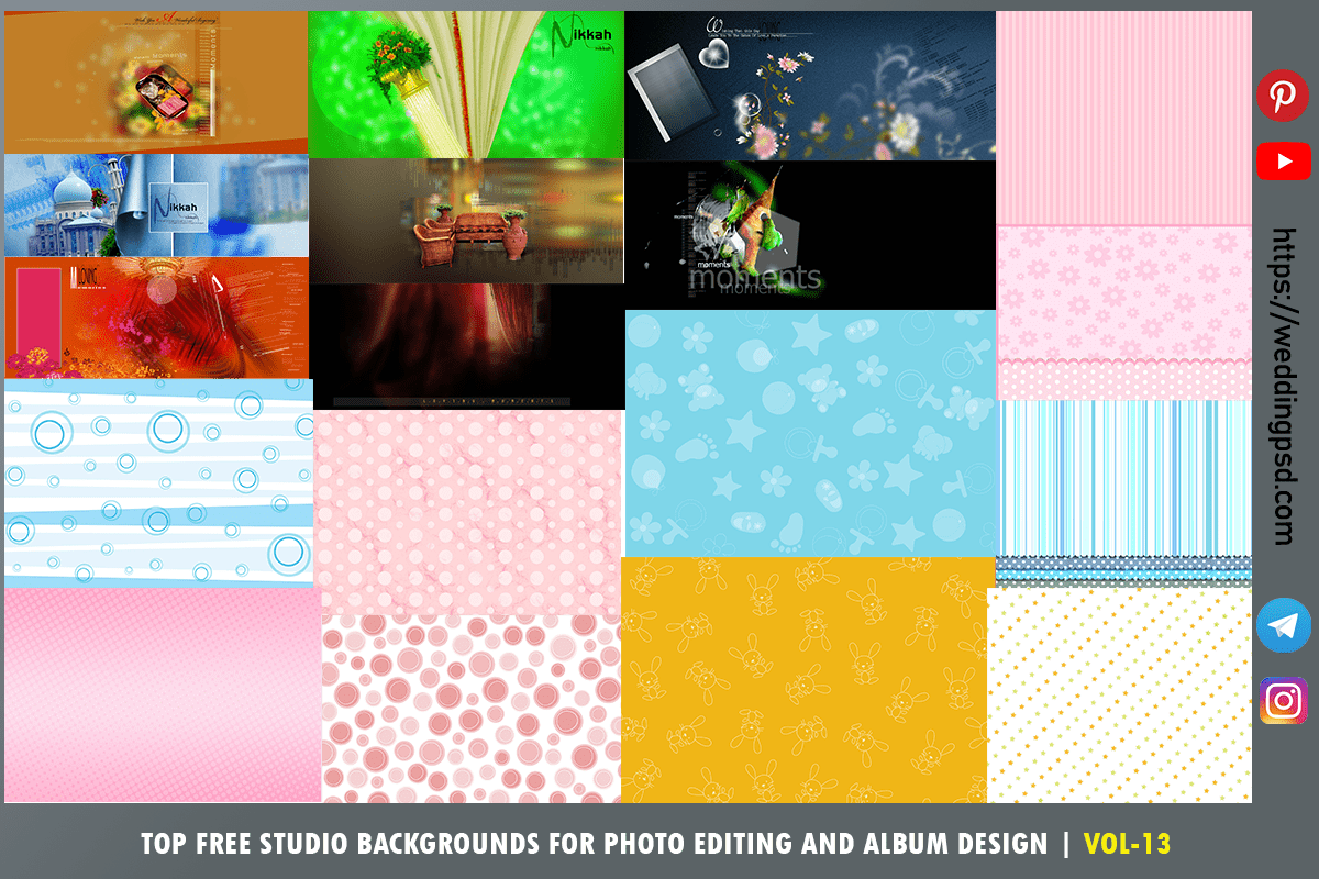 Top Free Studio Backgrounds for Photo Editing and Album Design