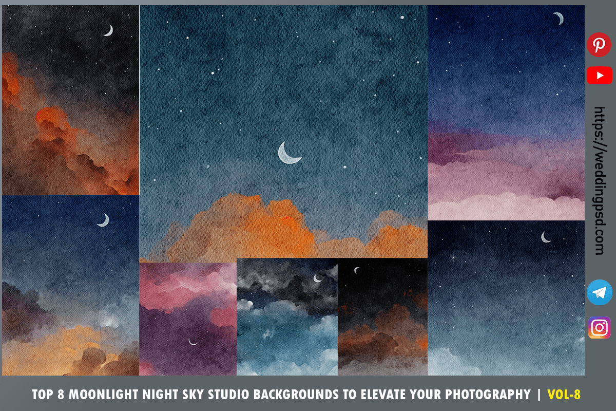 Moonlight Night Sky Studio Backgrounds Free Download