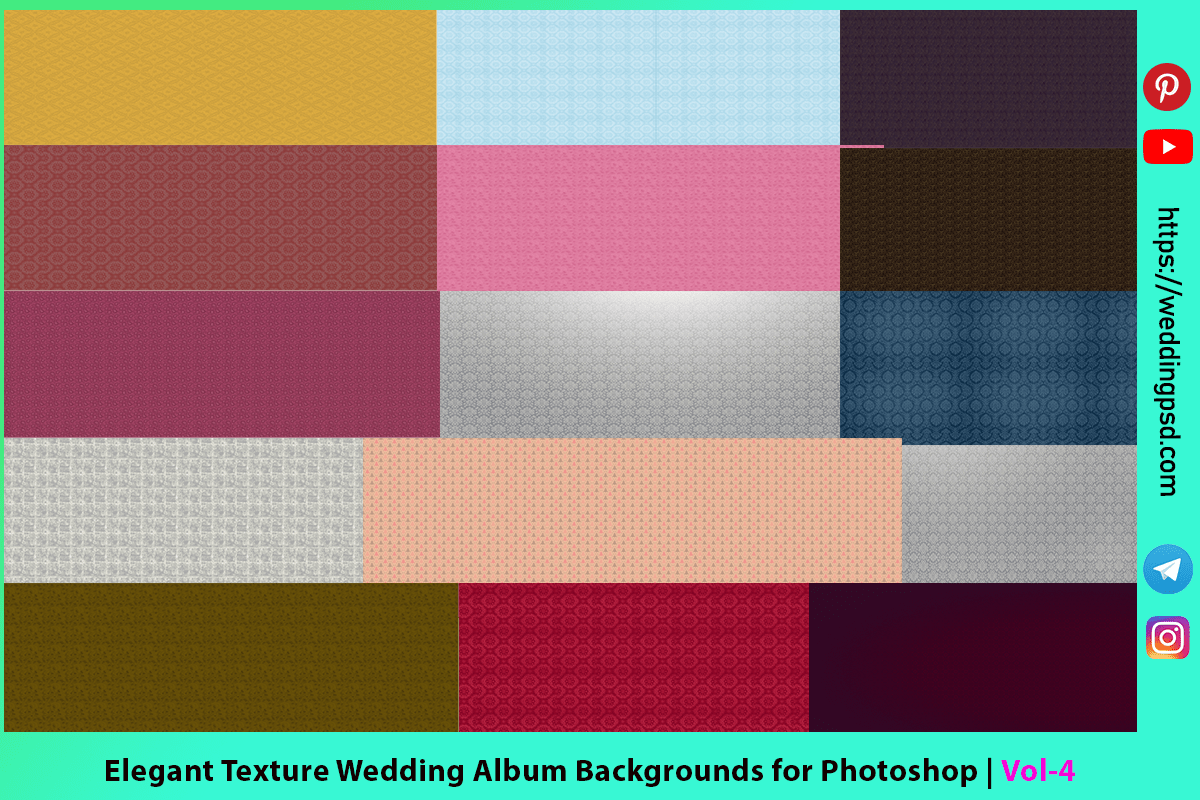 Elegant Texture Wedding Album Backgrounds for Photoshop