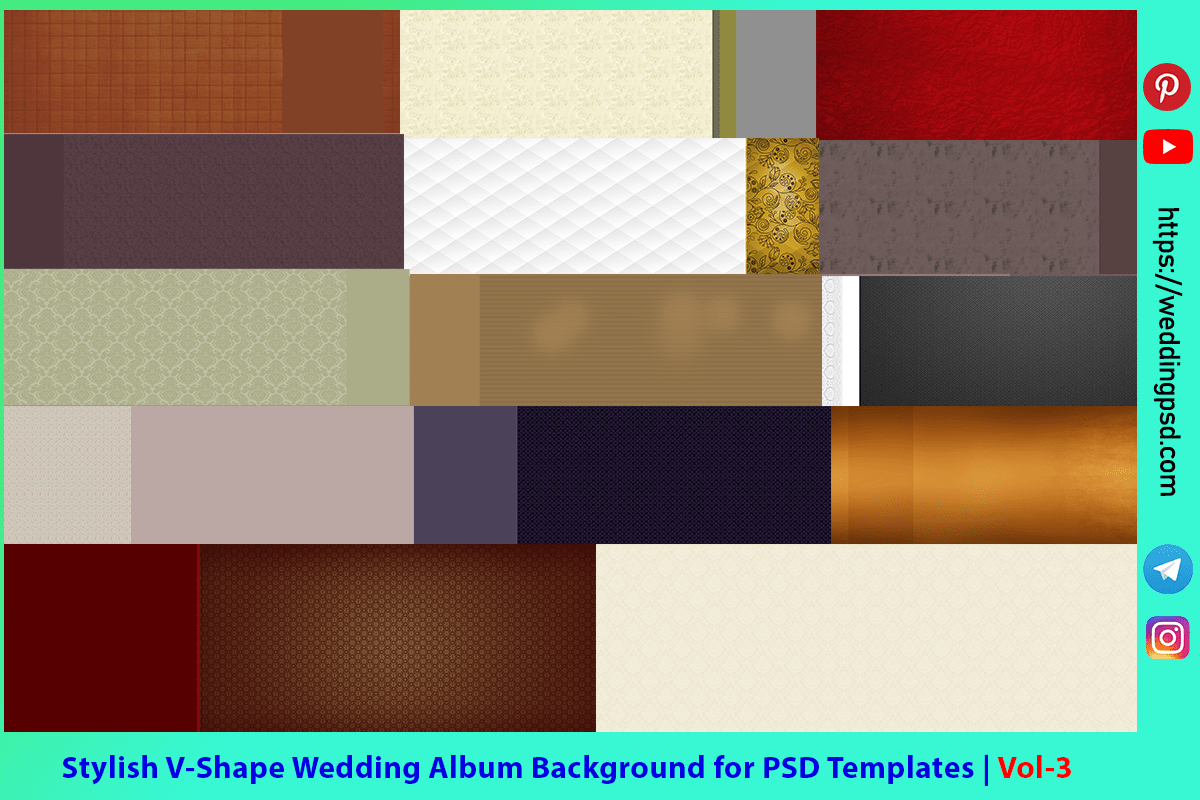 Stylish V-Shape Wedding Album Background for PSD Templates