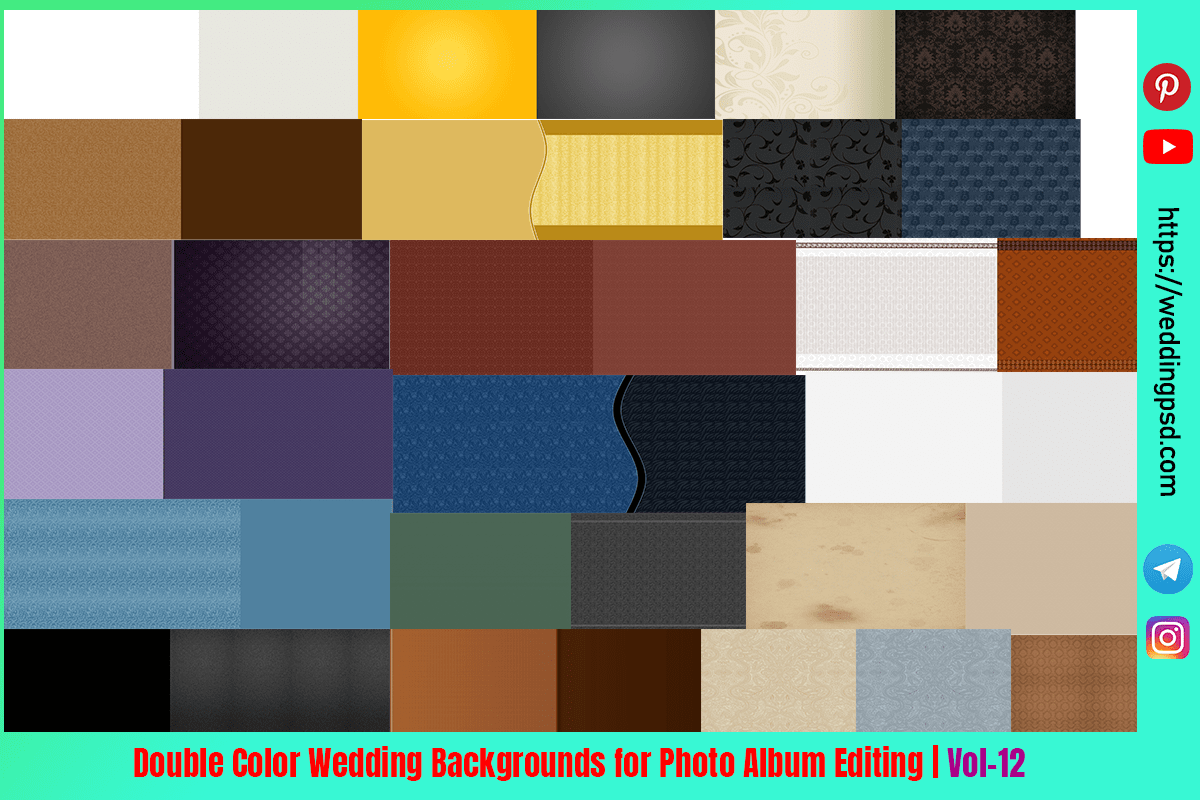 Double Color Wedding Backgrounds for Photo Album Editing