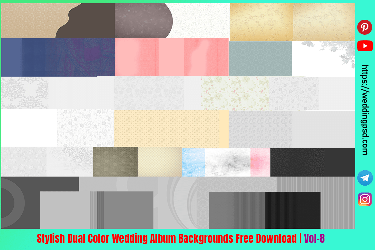 Stylish Dual Color Wedding Album Backgrounds Free Download