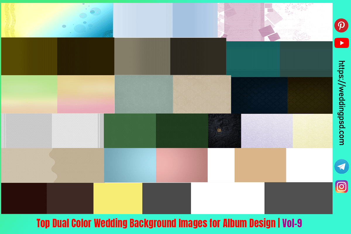 Top Dual Color Wedding Background Images for Album Design