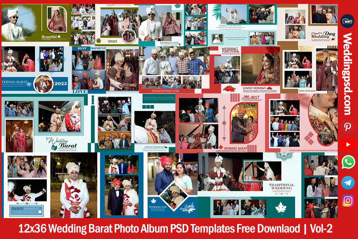 12x36 Wedding Barat Photo Album PSD Templates Free Download