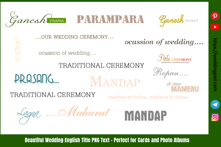 Beautiful Wedding English Title PNG Text – Perfect for Cards and Photo Albums