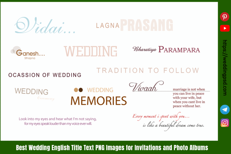 Best Wedding English Title Text PNG Images for Invitations and Photo Albums